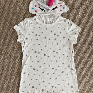 Wound Up Star Shirt with Unicorn Hood Size L